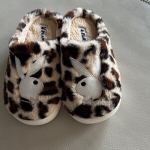 Leopard Print Women’s Slippers with Bunny Design